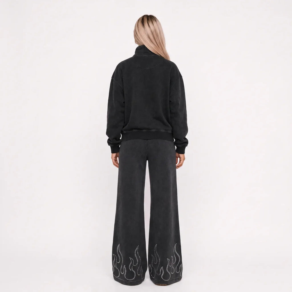 VB Flame Rhinestone Wide-Leg Pants