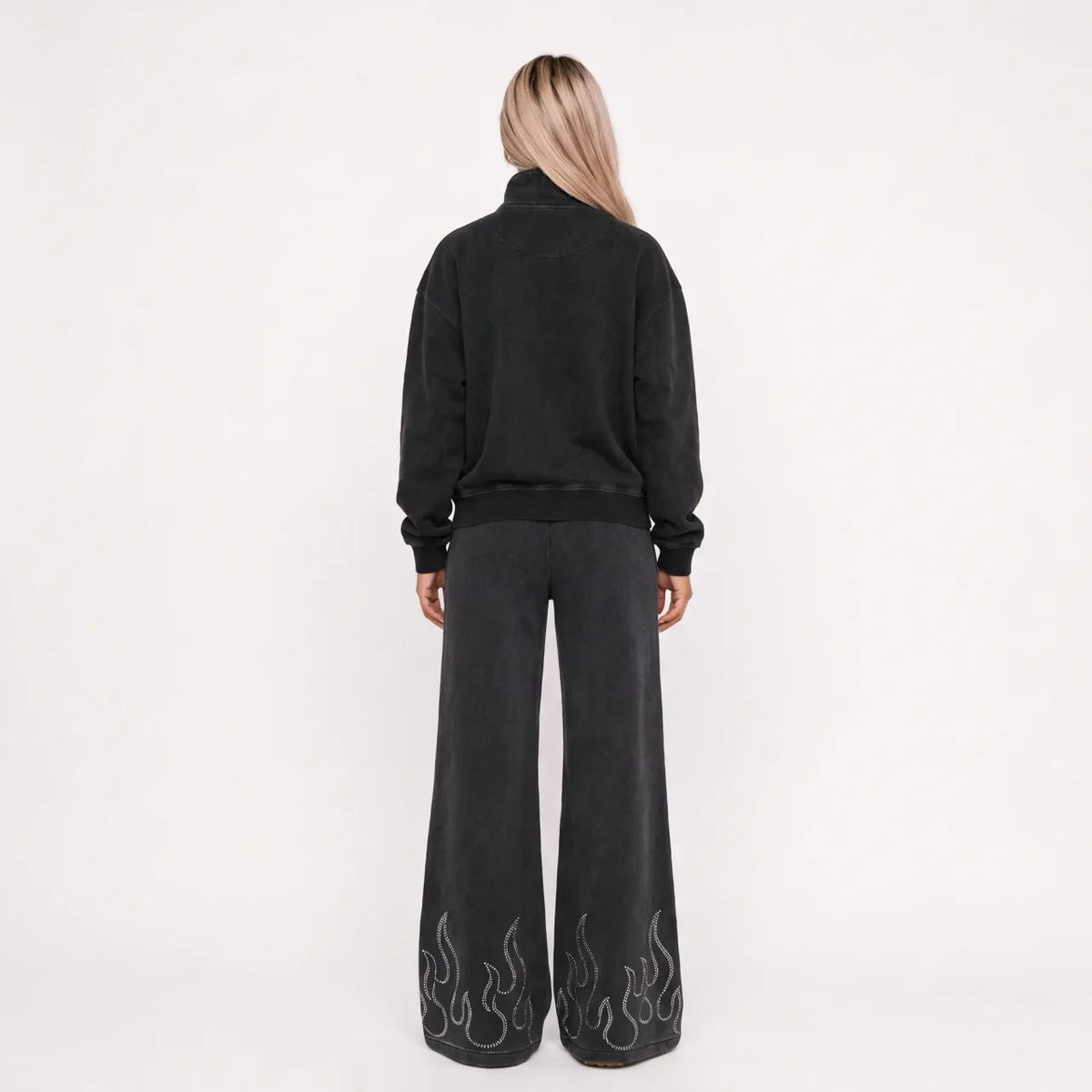 VB Flame Rhinestone Wide-Leg Pants