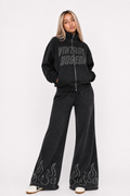 VB Flame Rhinestone Wide-Leg Pants